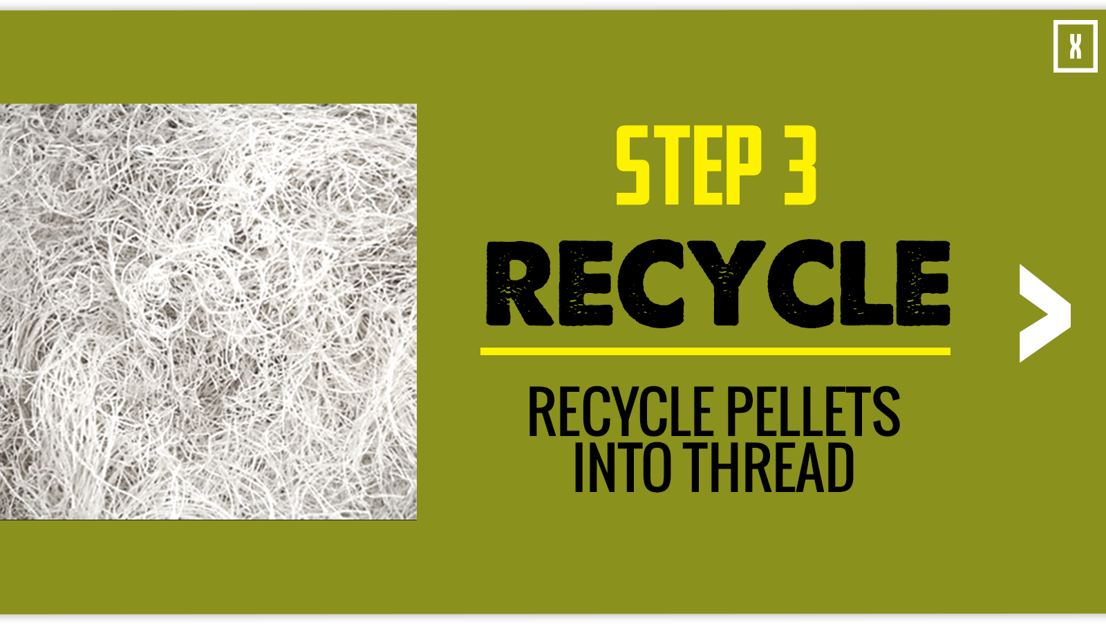 Step 3: Recycle pellets into thread