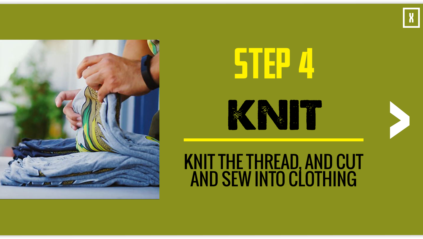 Step 4: Knit the thread and cut and sew into clothing
