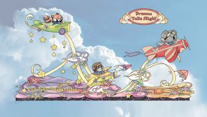 Illustration of the 2018 Cal Poly Universities’ Rose Parade float “Dreams Take Flight”