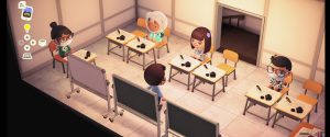Animal Crossing screenshot of classroom
