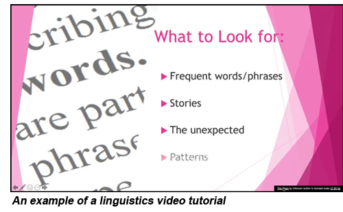 An example of a linguistics video tutorial