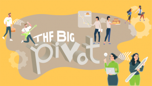 The Big Pivot - illustration showing people doing different things
