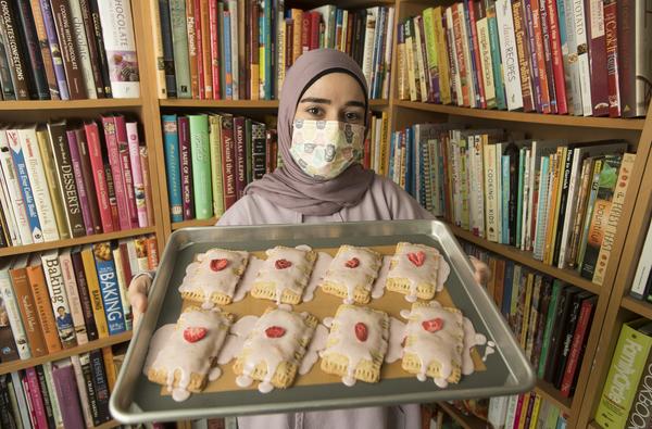 Husna Ridha with her vegan pop tarts
