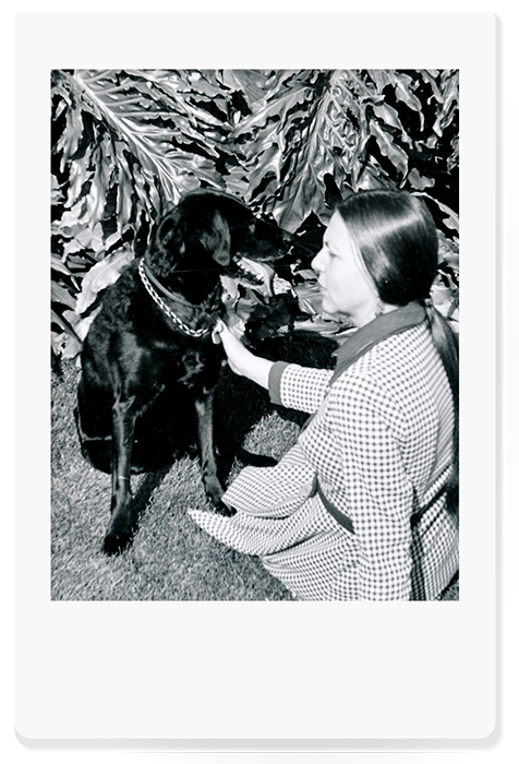 Velma Smith with a dog
